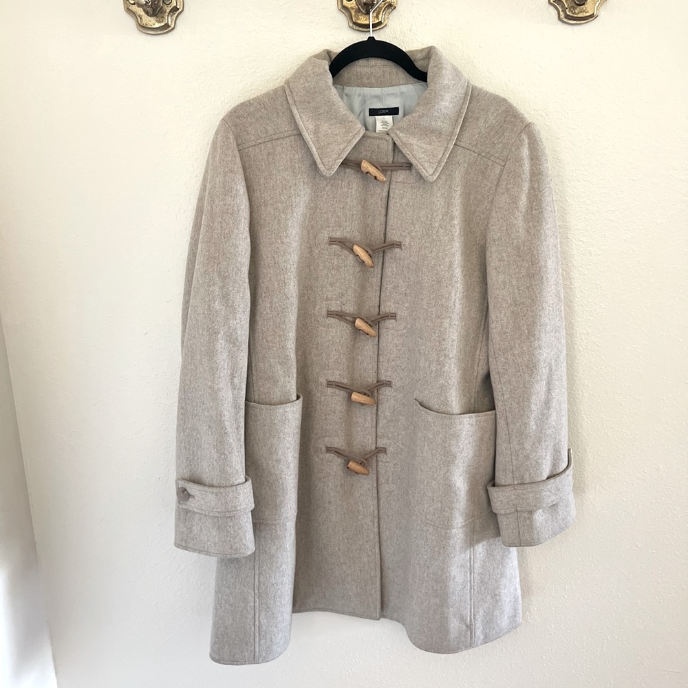 J. Crew Coat with Wood Toggles- Size Large